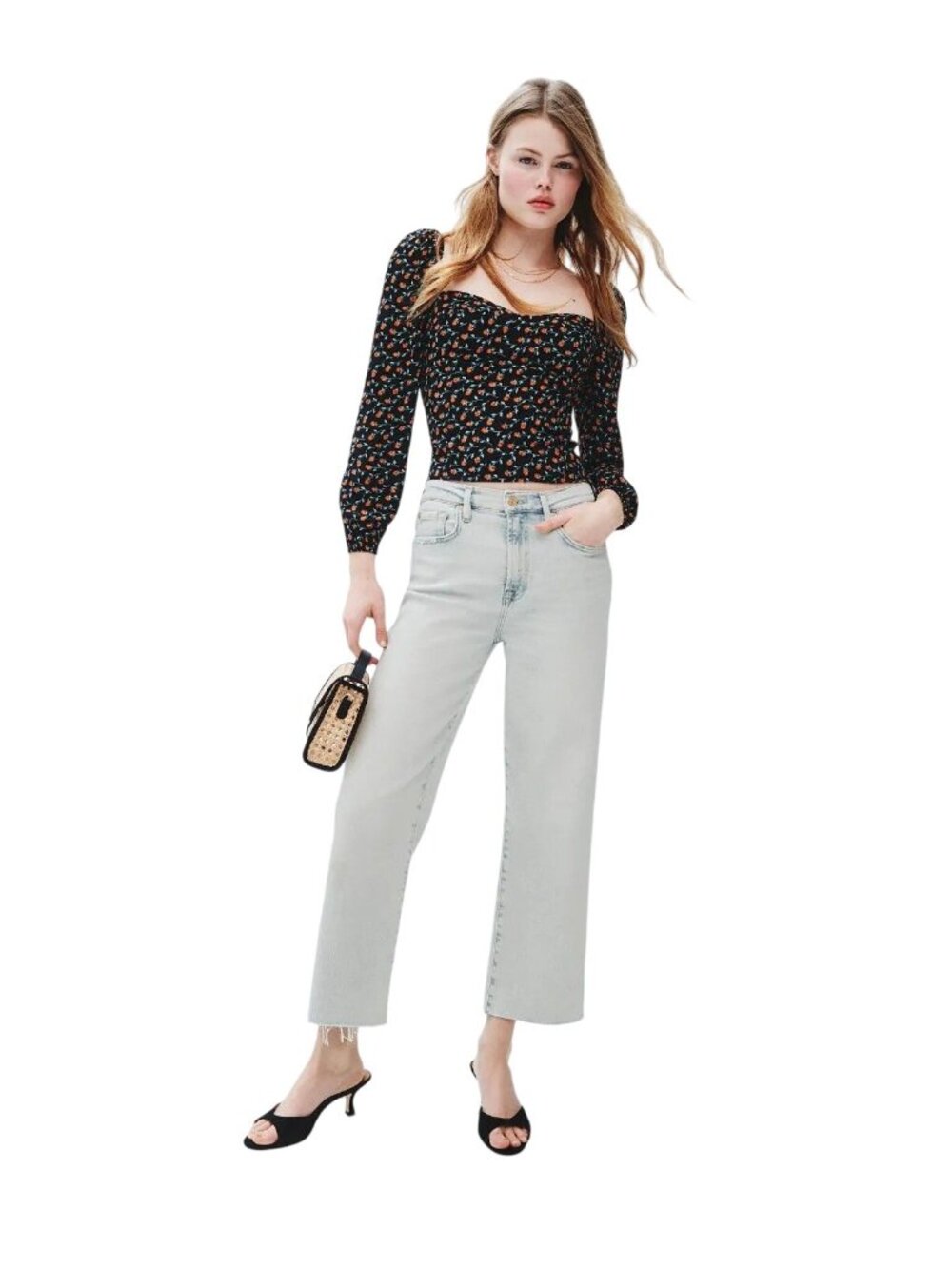 7 For All Mankind Light Wash Cropped Alexa Jeans 27 Womens Denim